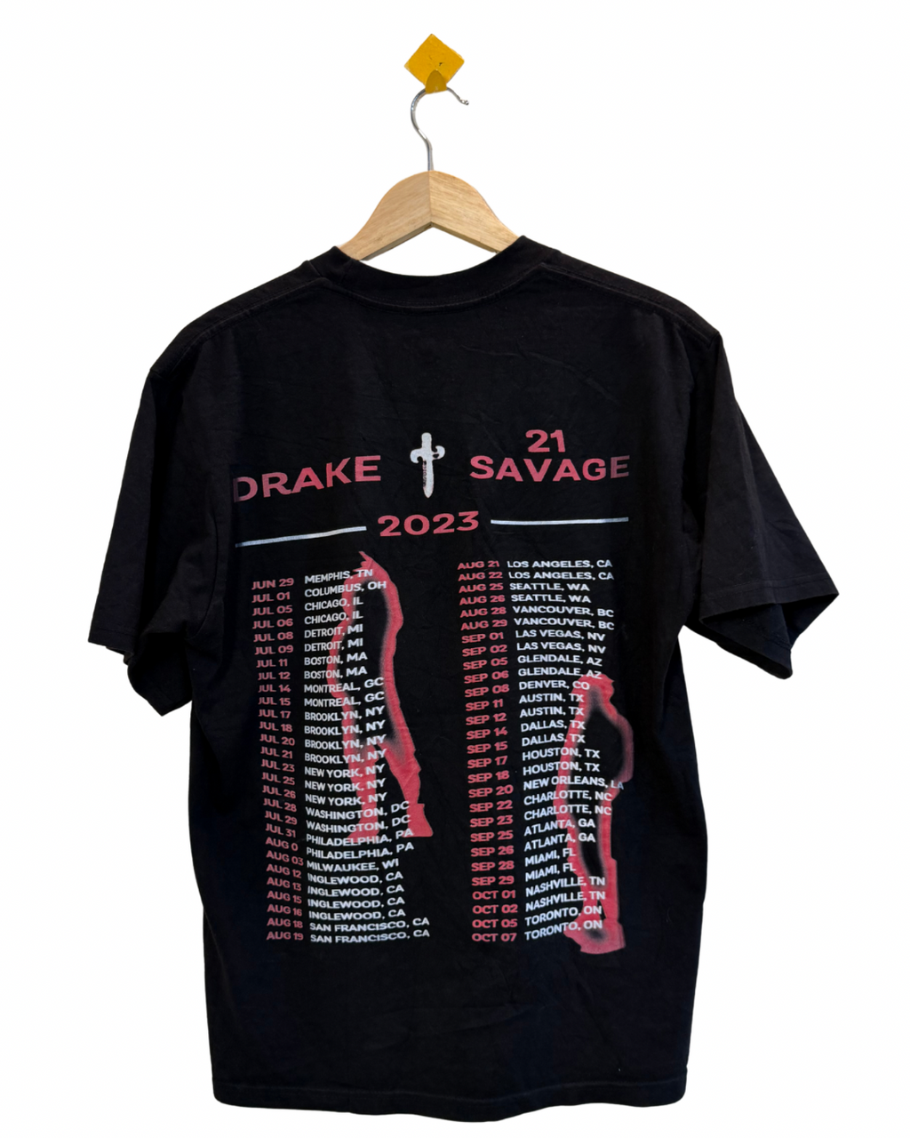 Drake x 21 Savage tour t shirt - L