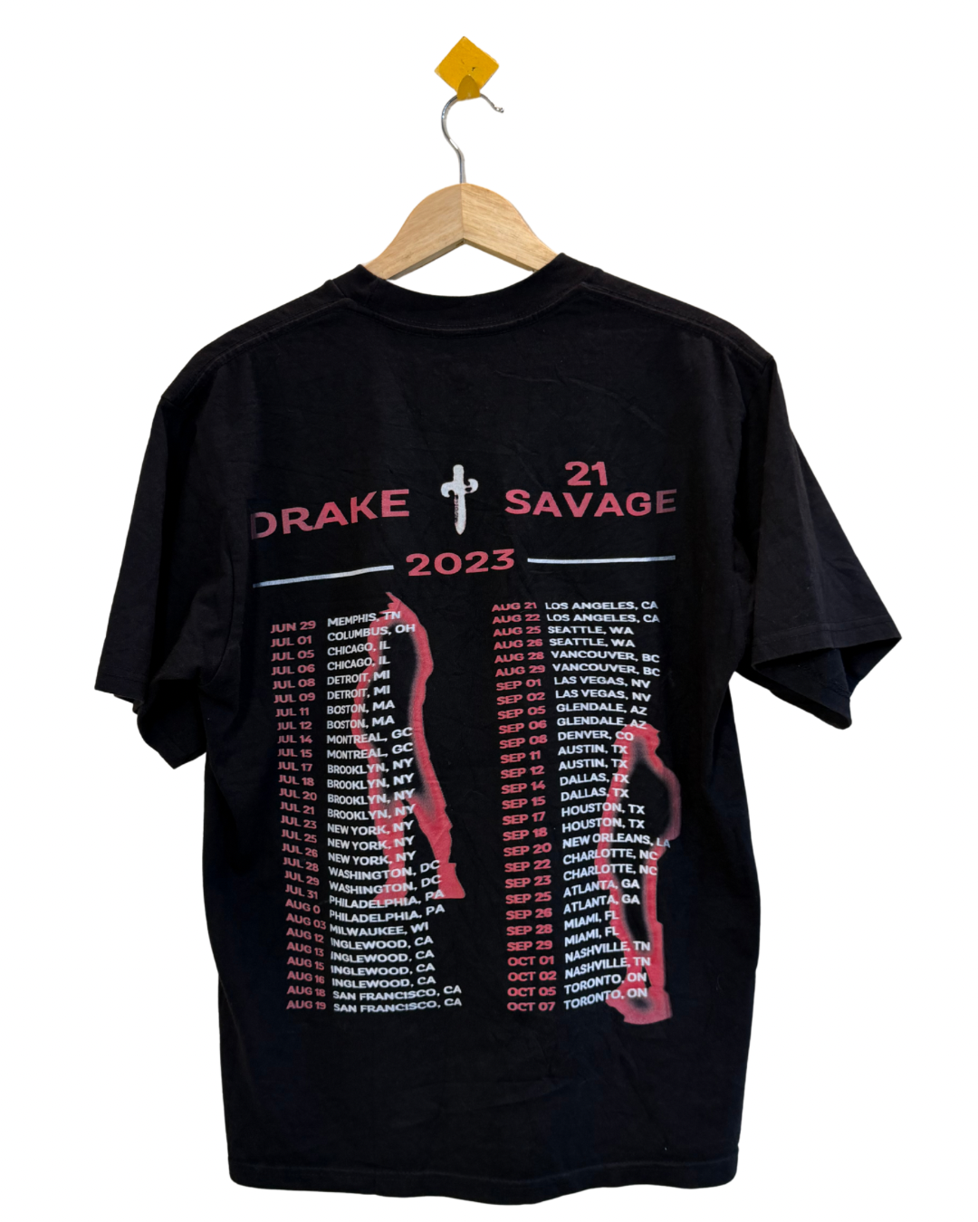 Drake x 21 Savage tour t shirt - L